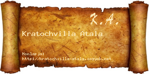 Kratochvilla Atala névjegykártya